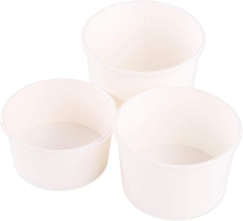GSM Brands 100-Count 8 oz 8-Ounce Frozen Paper Ice Cream Cups - - Disposable Dessert Bowls for Hot or Cold Food, Party