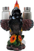 Decorative Farm Rooster Salt and Pepper Shaker Set with Holder Figurine for Rustic Country Kitchen Decor
