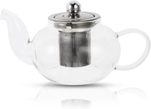 Hemoton Glass Teapot Stovetop Tea Kettle, Tea Dispenser with Infuser for Tea Coffee Drink 400ML