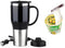 Hot Water Heater Mug for Car, 450ML Electric Kettle with Charger, Stainless Steel Heating Cup for Outdoor Use