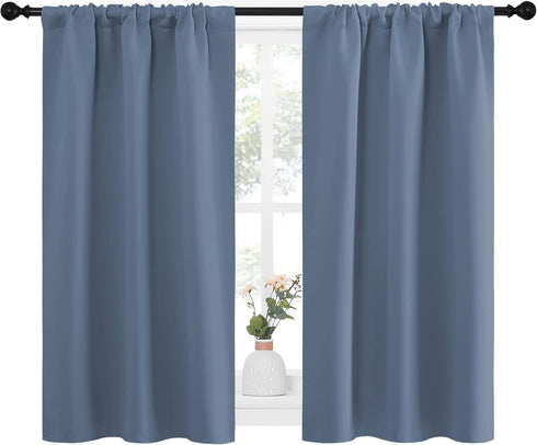 34" 45" 2 NICETOWN Kitchen Curtains, Short Blackout Curtains & Drapes, Thermal Insulated Blackout Curtain Panels