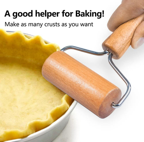Small Rolling Pin, Wooden Dough Roller, Non-Stick Pizza Roller, Dough Baker Roller Set for Home Kitchen Baking