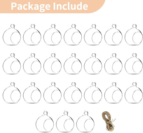 24 3.15"/ 8cm (20 4 Pcs Hanging Glass Tealight Holder Globe, Plant Terrariums Glass Orbs, Air Plants Tea Light Candle