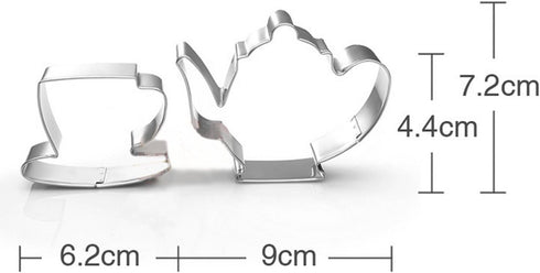 Stainless Steel Tea Pot and Tea Cup Biscuit Cookie Cutter