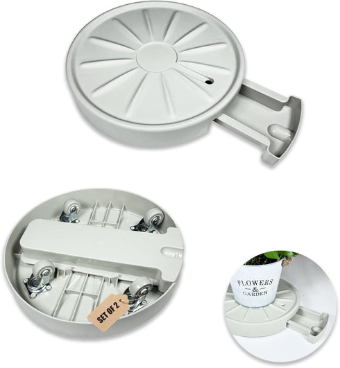 12 Plant Caddy with Wheels and Drainage Tray Heavy Duty Rolling Planter