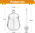 SlZKADY Honey Jar with Dipper and Lid,Glass Honey Pot Container Dispenser,Clear Glass Honey Container for Home