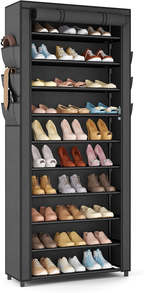 VTRIN Vertical Narrow Shoe Rack Organizer Tall Shoe Rack for Closet Entryway