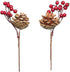 Crafare 20 Pack Artificial Christmas Tree Picks - Assorted Red Berry Pine Picks Spray with Pinecones, Holiday Décor