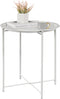 VECELO Side/End Table, Folding Round Metal Anti-Rust and Waterproof Outdoor or Indoor