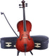 Dselvgvu (8.07"x2.87"x0.91") Wooden Miniature Cello with Stand, Bow and Case Mini Musical Instrument Cello Replica