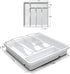 Silverware Tray with Lid, Utensil Drawer Organizer for Kitchen Countertop, 5 Compartments Plastic Flatware Holder
