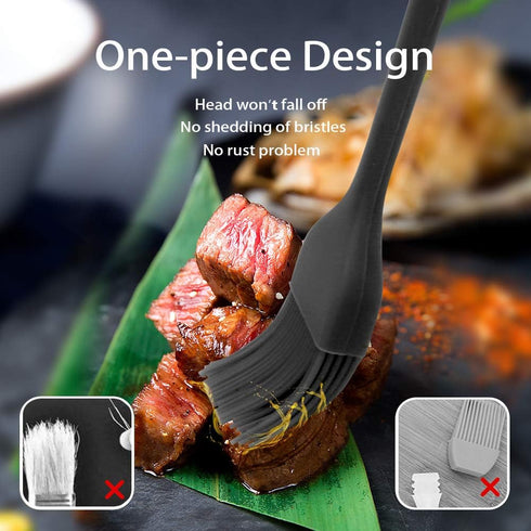 Silicone Basting Pastry Brush - Cooking Brush for Oil Sauce Butter Marinades, Food Grade, Dishwasher Safe
