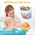 Bath Toy Organizer Large Capacity Mesh Storage with Wide Opening, Quick Release Bottom Zipper, Wall-Mounted & Foldable