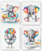 TANXM Kids Bathroom Art Set, Funny Elephant Calf Bathroom Toilet Wall Decor,