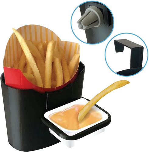 Vent N' Door Caddy and Sauce Caddy Combo Pack, French Fry Holder Clips to Vent and Door, BPA Free