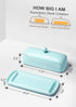 Nucookery Ceramic Butter Dish with Lid | Raised Legs and Non-Slip Strip Design | Porcelain Health | Dishwasher Safe
