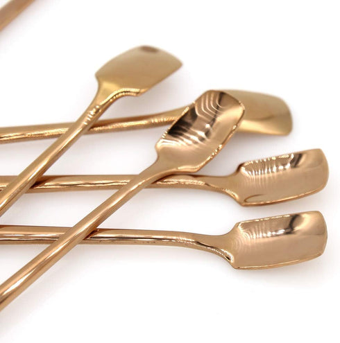 6 PCs Stainless Steel Mixing Spoon, Rose Gold Finish, 6-1/32 Inch Stirrer Spoon for Coffee, Ice Tea