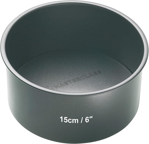 MasterClass 15 cm Deep Cake Tin, PFOA Free Non Stick, 1 mm Carbon Steel, 6 Inch Small Round Pan