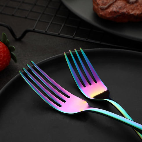VANDBAO Rainbow Flatware Set, 20 Pieces Stainless Steel Colorful Utensils, Service for 4, Dishwasher Safe