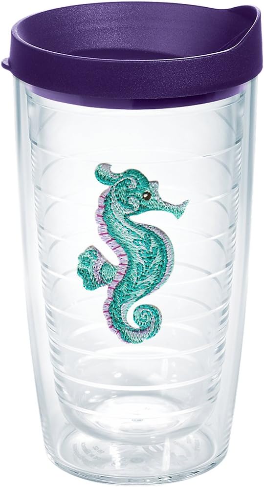 Tervis Purple Teal Seahorse - Clear 16 oz Tumbler