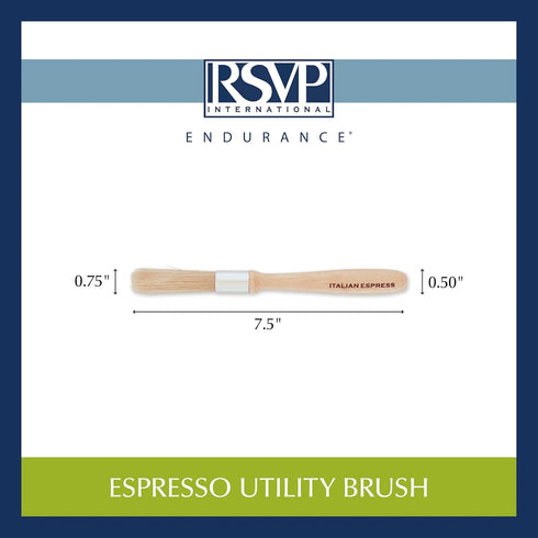 RSVP International Espresso Coffee Kitchen Cleaning Tool, Utility Brush