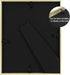 Golden State Art Gold 8x10 Aluminum Frame for 8 x 10 Picture or 5x7 Photo with Mat - Shatter-Resistant Glass