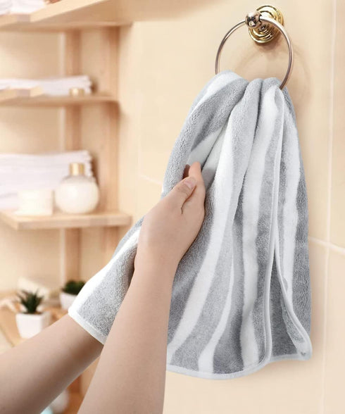 16inchx30inch 6 Pack KinHwa Microfiber Hand Towels for Bathroom Soft and Absorbent Face Towels Grey Bathroom Hand