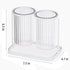Toothbrush Holders with Drain Tray, 2 Slots Hanging Organizer for Bathroom Caddy, Clear Toothpaste and Razor Holder