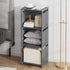 RIIPOO 3-Cube Closet, 4-Layer Versatile Storage Organizer Shelves for Bedroom Space-Saving Bookshelf | Compact Bookcase