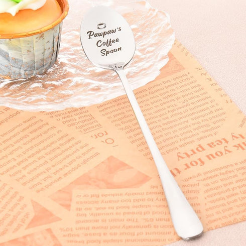 Pawpaw's Coffee Spoon Gifts for Dad, Grandpa, Funny Engraved Stainless Steel Spoon for Father's Day, Birthday
