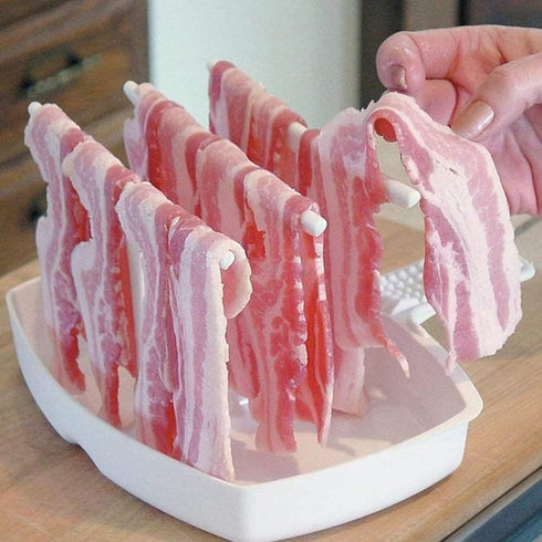 Petersty Bacon Rack Microwave Bacon Hanger Cookware Tray Bacon Cookware Stick Crispy Breakfast