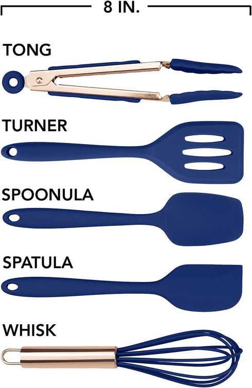 Set, Set, COOK WITH COLOR Silicone Cooking Utensils, Kitchen Utensil Easy to Clean Silicone Kitchen Utensils, Cooking