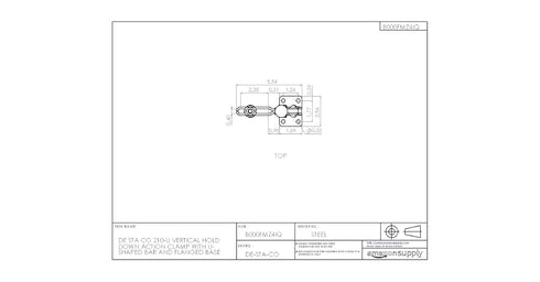 DE STA CO 210-U Vertical Hold Down Action Clamp with U-Shaped Bar and Flanged Base