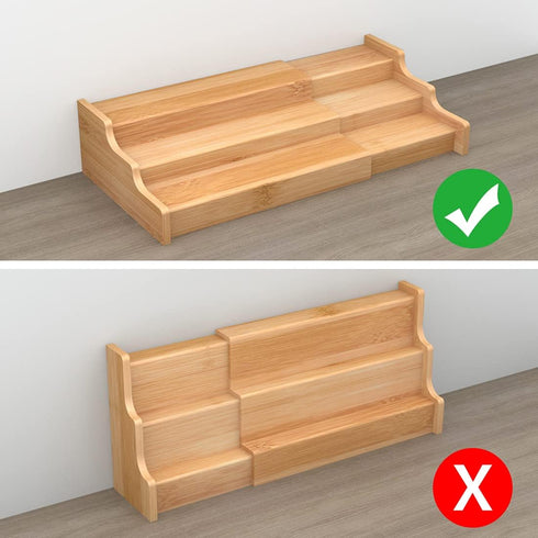 Spice Rack Kitchen Cabinet Organizer- 3 Tier Bamboo Expandable Display Shelf by Zri Bamboo