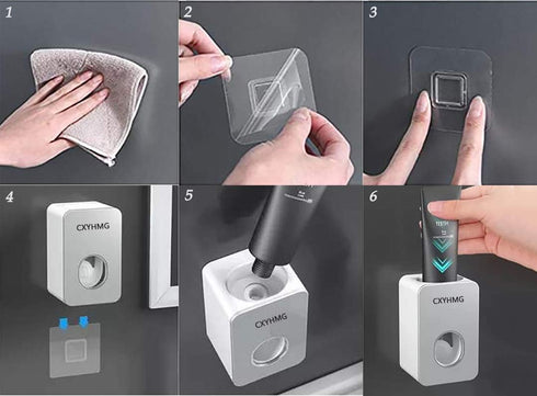 Toothpaste Dispenser, 2 PCS Automatic Toothpaste Squeezer for Kids & Family, Wall Mount Bathroom Accessories