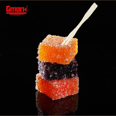 Gmark Bamboo Mini Forks 3.5 Inch, 330pc Bamboo Fruit Picks & Cocktail Forks for Appetizer, Dessert