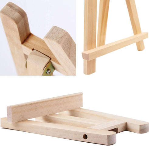 Small Tabletop Display Stand, 8 inch Wooden A-Frame Artist Easel for Canvas, Photo, Picture Sign