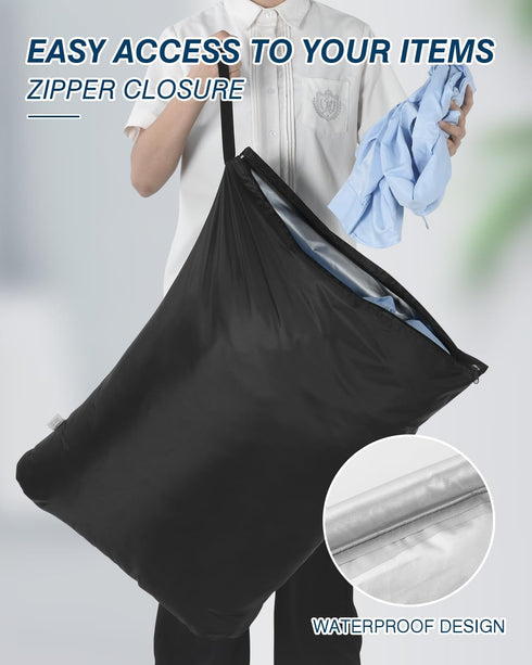 2Pcs 24x32 inch 176 OTraki Large Laundry Bags Wet Dry Bag Reusable Waterproof Bag with Zipper for Home Travel Hotel