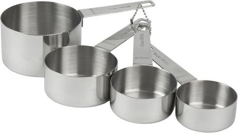GoodCook Gourmet Measuring Cup Set, Stainless Steel 4-pc., 1/4, 1/3, 1/2, 1 Cup etched measurements by GoodCook