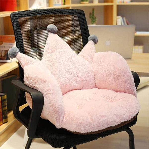 Crown Office Soft Cushion Plush Comfort Seat Pad, Cozy Warm Seat Pillow for Armchair, Relieves Back Coccyx Pain