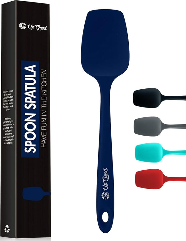 Silicone Spoon Spatula, 600ºF Heat-Resistant Non-Stick Rubber Spoonula, UpGood Kitchen Utensils, Blue