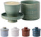 TEATALK Ceramic French Butter Crock - Vintage Relief Pattern Butter Keeper with