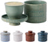 TEATALK Ceramic French Butter Crock - Vintage Relief Pattern Butter Keeper with