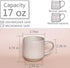 Bosmarlin Large Stoneware Speckled Coffee Mug - Big Ceramic Tea Cup, 17 Oz, Dishwasher and Microwave Safe (White, 1)