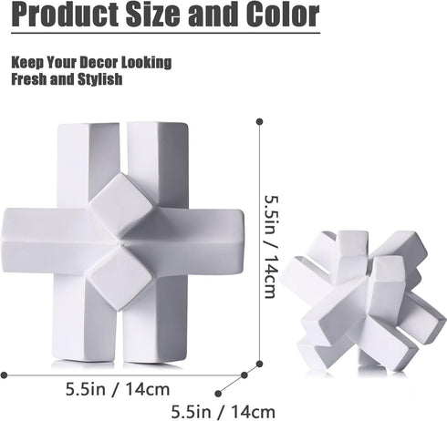 XMGZQ White Knot Statue for Coffee Table Decor,Modern Minimalist Geometric Knot Sculpture and Figurines,Abstract Art