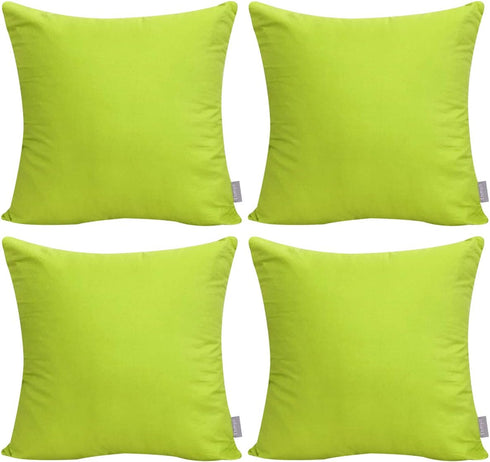 Thmyo 4-Pack 100% Cotton Comfortable Solid Decorative Throw Pillow Case, 18x18inch/45x45cm, Light Green