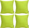 Thmyo 4-Pack 100% Cotton Comfortable Solid Decorative Throw Pillow Case, 18x18inch/45x45cm, Light Green