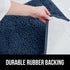 Gorilla Grip Plush Absorbent Shaggy Chenille Bath Rug Mat - Machine Washable, Navy, 22.5x19.5