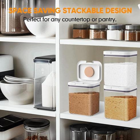 2 Moryimi Brown Sugar Container Airtight, Quart Brown Sugar Keeper Storage Container with Spoon