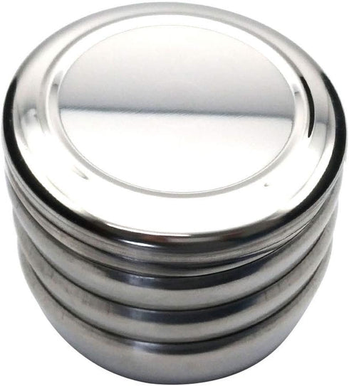 GARASANI 3 Pack Korean Traditional Stainless Steel Rice Bowl with Lid Set - Good Fortune (Silver 3Pcs)